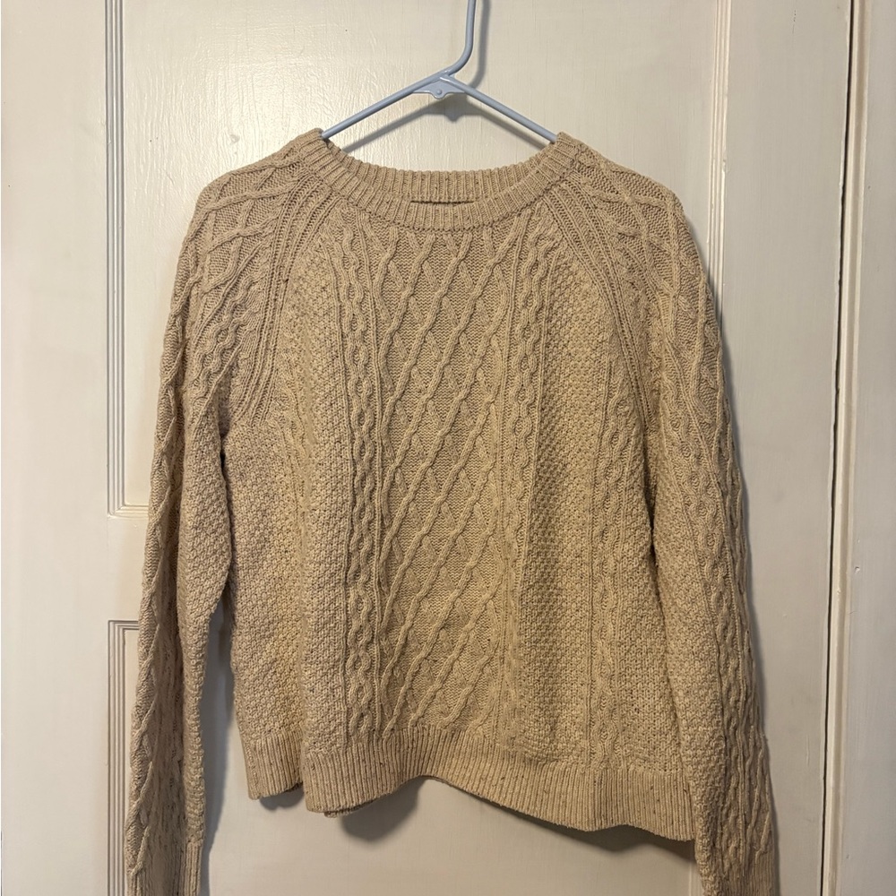 J. Crew Factory Beige Cable Knit Sweater